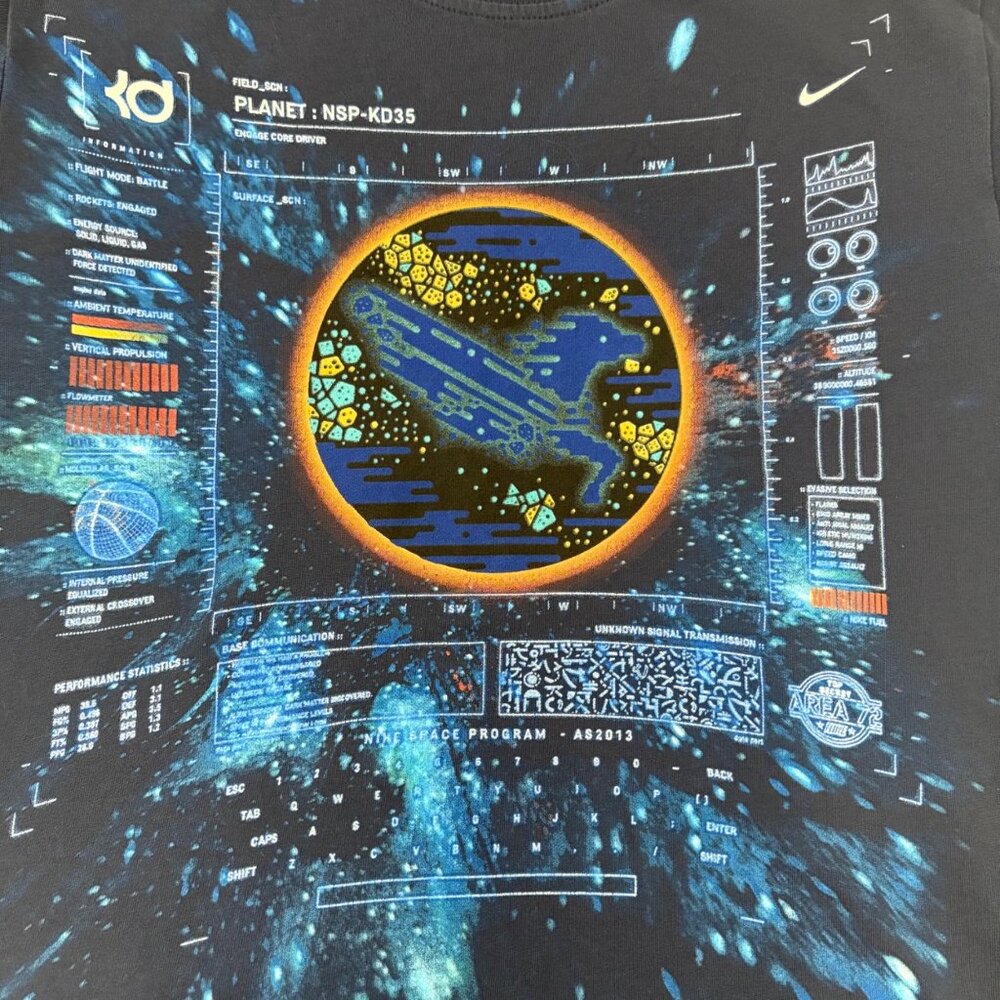 Nike Kevin Durant Area 72 Dri-Fit Galaxy Graphic Design Navy T-Shirt Unisex S - Picture 6 of 12